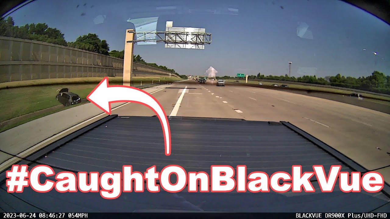 SUV Hits Rail Guard On The Highway, Rolls Over Multiple Times #CaughtOnBlackVue
