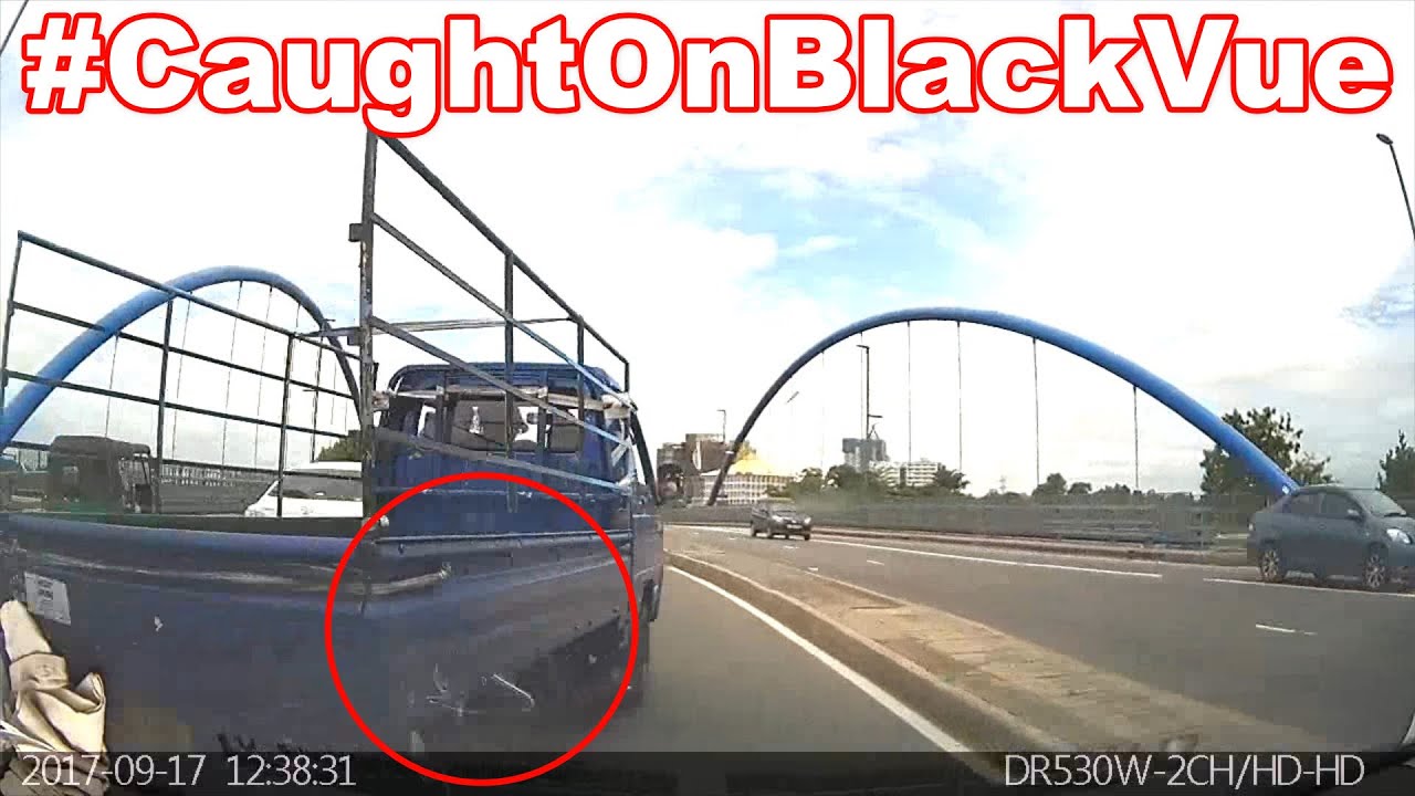 Truck Hits Car, Just Drives On In A Blatant Hit-And-Run #CaughtOnBlackVue